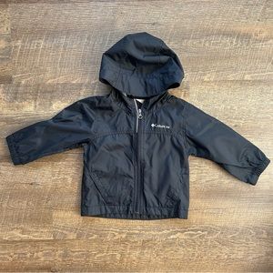 Columbia Zipper Up Black Windbreaker Raincoat Light Jacket Coat Toddler 2T Play